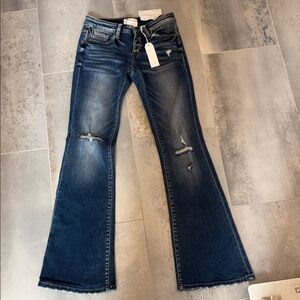 Classic Dark Blue Flare Jeans for Women